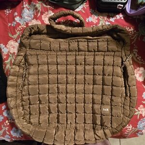 Brown Quilted Hobo Bag